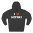 I Love Mitski Three-Panel Fleece Hoodie Charcoal Heather