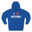 I Love Mitski Three-Panel Fleece Hoodie Royal Blue