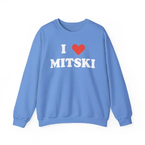 I Love Mitski Unisex Heavy Blend™ Crewneck Sweatshirt Carolina Blue I Love Mitski Unisex Heavy Blend™ Crewneck Sweatshirt Carolina Blue