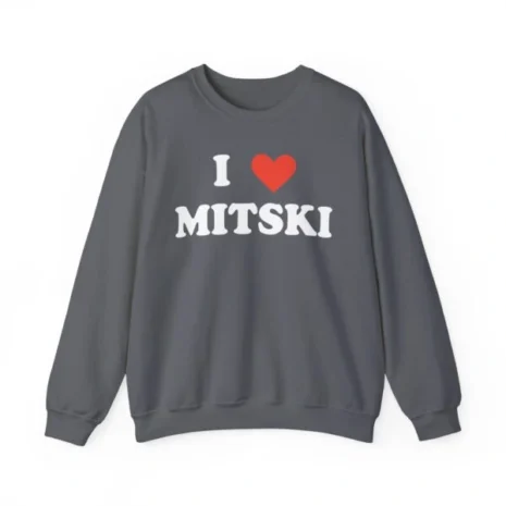 I Love Mitski Unisex Heavy Blend™ Crewneck Sweatshirt Charcoal I Love Mitski Unisex Heavy Blend™ Crewneck Sweatshirt Charcoal