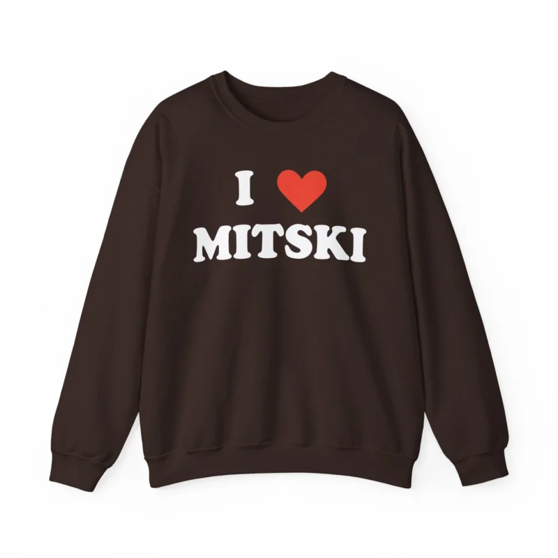 I Love Mitski Unisex Heavy Blend™ Crewneck Sweatshirt Dark Chocolate