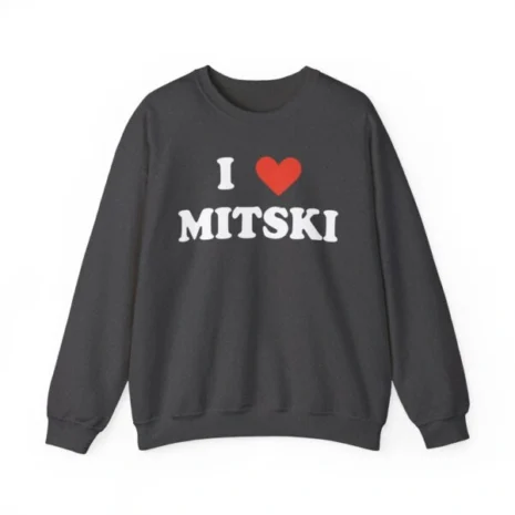 I Love Mitski Unisex Heavy Blend™ Crewneck Sweatshirt Dark Heather I Love Mitski Unisex Heavy Blend™ Crewneck Sweatshirt Dark Heather