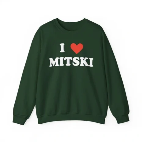I Love Mitski Unisex Heavy Blend™ Crewneck Sweatshirt Forest Green I Love Mitski Unisex Heavy Blend™ Crewneck Sweatshirt Forest Green