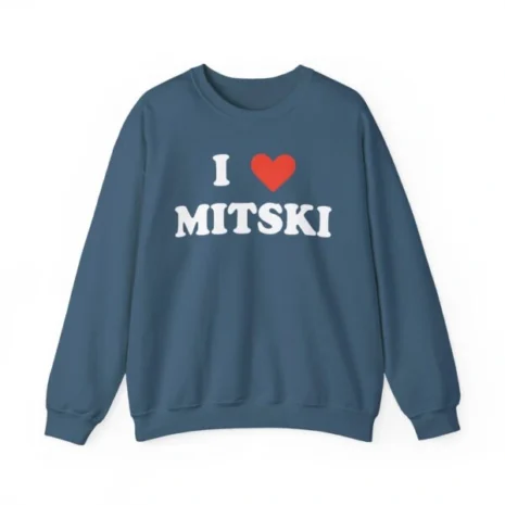 I Love Mitski Unisex Heavy Blend™ Crewneck Sweatshirt Indigo Blue I Love Mitski Unisex Heavy Blend™ Crewneck Sweatshirt Indigo Blue