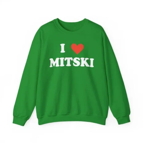 I Love Mitski Unisex Heavy Blend™ Crewneck Sweatshirt Irish Green I Love Mitski Unisex Heavy Blend™ Crewneck Sweatshirt Irish Green