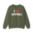 I Love Mitski Unisex Heavy Blend™ Crewneck Sweatshirt Military Green