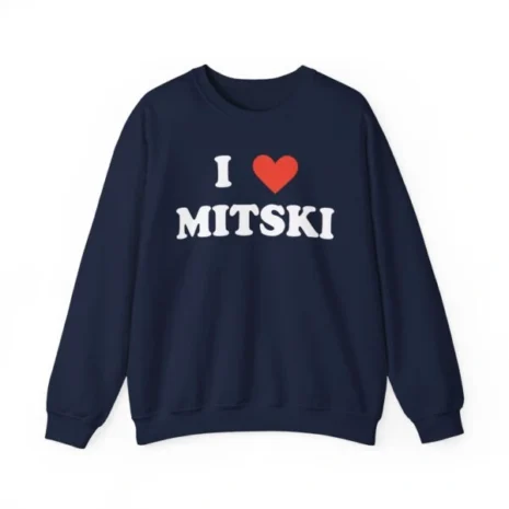 I Love Mitski Unisex Heavy Blend™ Crewneck Sweatshirt Navy I Love Mitski Unisex Heavy Blend™ Crewneck Sweatshirt Navy