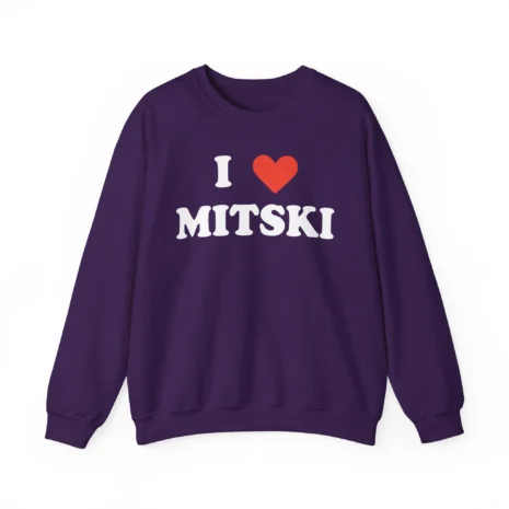 I Love Mitski Unisex Heavy Blend™ Crewneck Sweatshirt Purple I Love Mitski Unisex Heavy Blend™ Crewneck Sweatshirt Purple