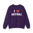I Love Mitski Unisex Heavy Blend™ Crewneck Sweatshirt Purple