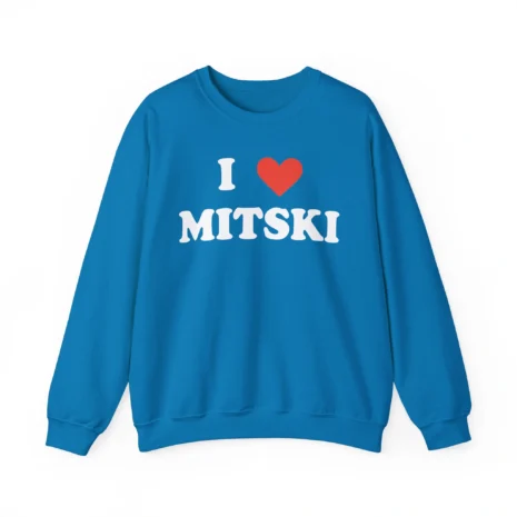 I Love Mitski Unisex Heavy Blend™ Crewneck Sweatshirt Sapphire I Love Mitski Unisex Heavy Blend™ Crewneck Sweatshirt Sapphire
