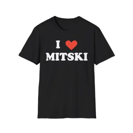 I Love Mitski Unisex Softstyle T-Shirt Black I Love Mitski Unisex Softstyle T-Shirt Black