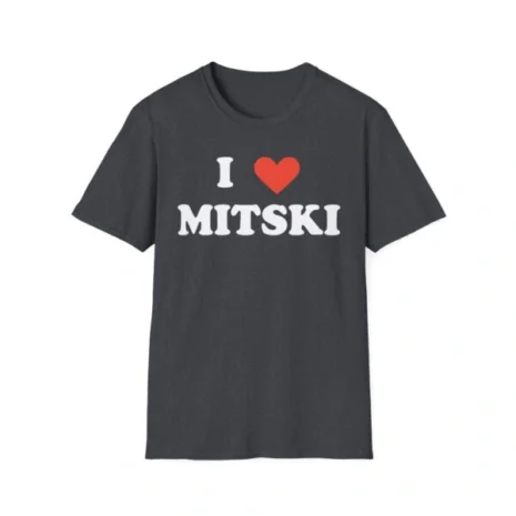 I Love Mitski Unisex Softstyle T-Shirt Dark Heather Grey I Love Mitski Unisex Softstyle T-Shirt Dark Heather Grey