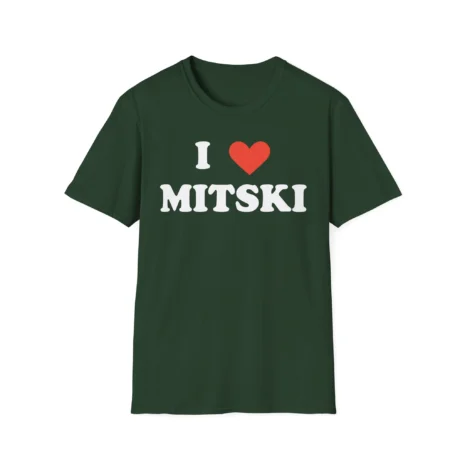 I Love Mitski Unisex Softstyle T-Shirt Forest Green I Love Mitski Unisex Softstyle T-Shirt Forest Green