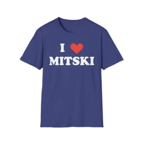 I Love Mitski Unisex Softstyle T-Shirt Metro Blue I Love Mitski Unisex Softstyle T-Shirt Metro Blue
