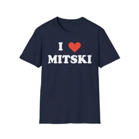 I Love Mitski Unisex Softstyle T-Shirt Navy I Love Mitski Unisex Softstyle T-Shirt Navy