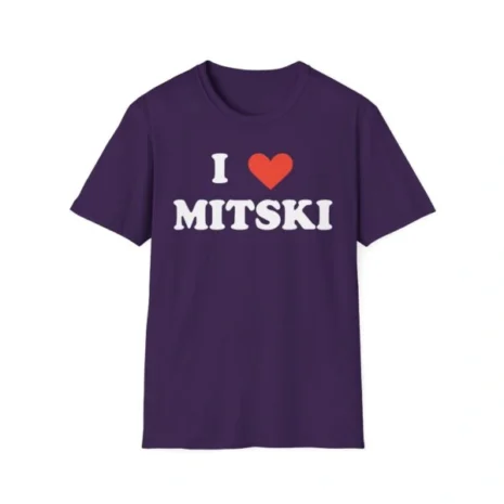 I Love Mitski Unisex Softstyle T-Shirt Purple I Love Mitski Unisex Softstyle T-Shirt Purple