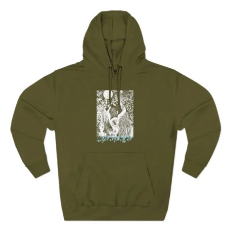 Mitski 2024 Tour Three-Panel Fleece Hoodie Army Green Mitski 2024 Tour Three-Panel Fleece Hoodie Army Green