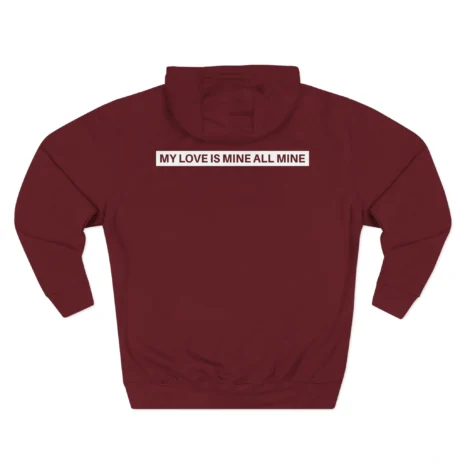 Mitski Chairs Three-Panel Fleece Hoodie Burgundy Back Side Mitski Chairs Three-Panel Fleece Hoodie Burgundy Back Side