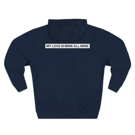 Mitski Chairs Three-Panel Fleece Hoodie Navy Back Side Mitski Chairs Three-Panel Fleece Hoodie Navy Back Side