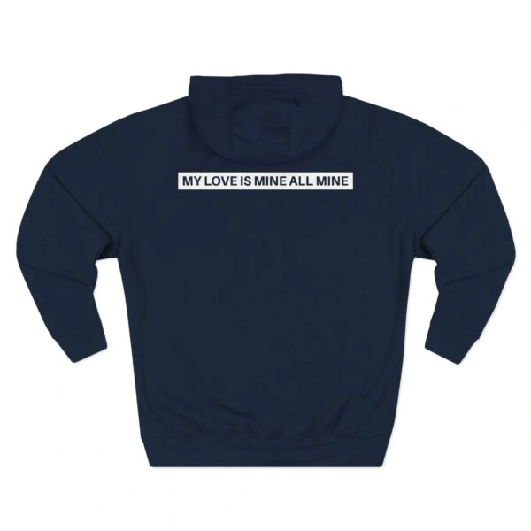 Mitski Chairs Three-Panel Fleece Hoodie Navy Back Side