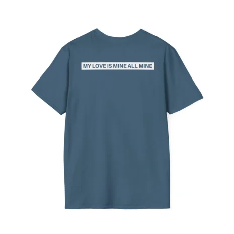 Mitski Chairs Unisex Softstyle T-Shirt Indigo Blue Back Side Mitski Chairs Unisex Softstyle T-Shirt Indigo Blue Back Side