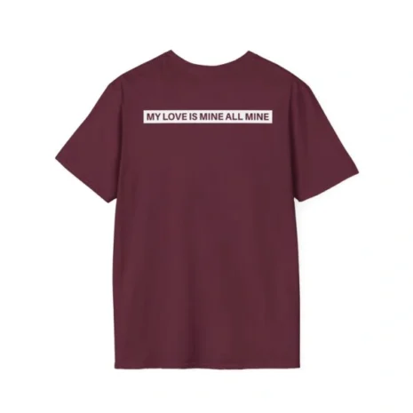 Mitski Chairs Unisex Softstyle T-Shirt Maroon Back Side Mitski Chairs Unisex Softstyle T-Shirt Maroon Back Side