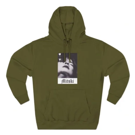 Mitski Chipped Mug Three-Panel Fleece Hoodie Army Green Mitski Chipped Mug Three-Panel Fleece Hoodie Army Green