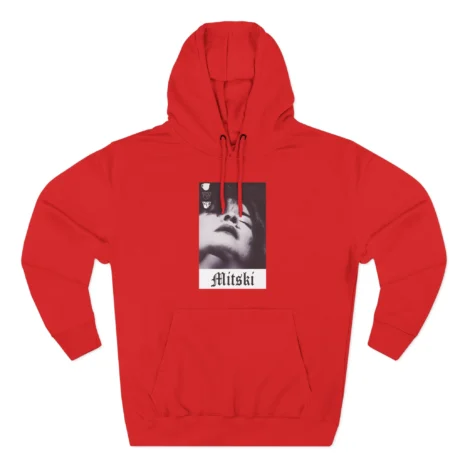 Mitski Chipped Mug Three-Panel Fleece Hoodie Red Mitski Chipped Mug Three-Panel Fleece Hoodie Red