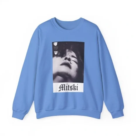 Mitski Chipped Mug Unisex Heavy Blend™ Crewneck Sweatshirt Carolina Blue Mitski Chipped Mug Unisex Heavy Blend™ Crewneck Sweatshirt Carolina Blue