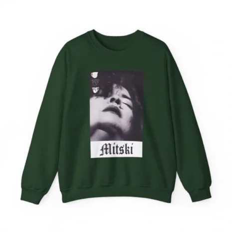 Mitski Chipped Mug Unisex Heavy Blend™ Crewneck Sweatshirt Forest Green Mitski Chipped-Mug Unisex Heavy Blend™ Crewneck Sweatshirt Forest Green