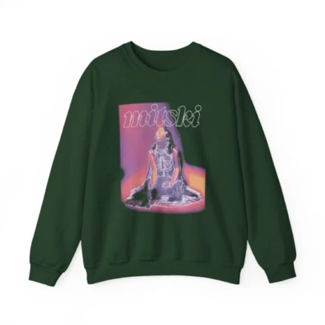 Mitski Dreamcore Glow Unisex Heavy Blend™ Crewneck Sweatshirt Forest Green Mitski Dreamcore Glow Unisex Heavy Blend™ Crewneck Sweatshirt Forest Green