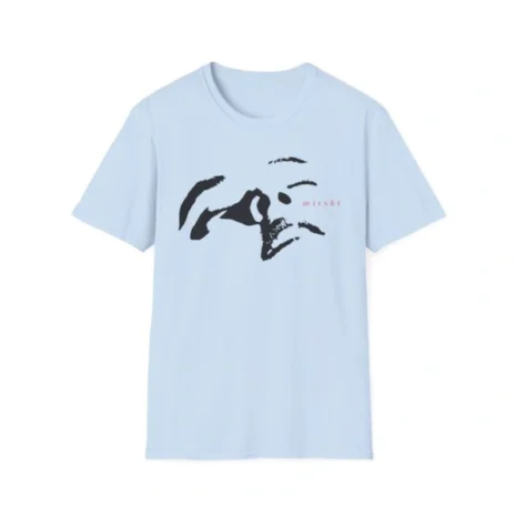 Mitski Face Unisex Softstyle T-Shirt Light Blue Mitski Face Unisex Softstyle T-Shirt Light Blue