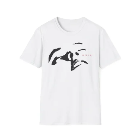 Mitski Face Unisex Softstyle T-Shirt White Mitski Face Unisex Softstyle T-Shirt White