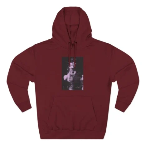 Mitski Fall 2024 Tour Three-Panel Fleece Hoodie Burgundy Mitski Fall 2024 Tour Three-Panel Fleece Hoodie Burgundy