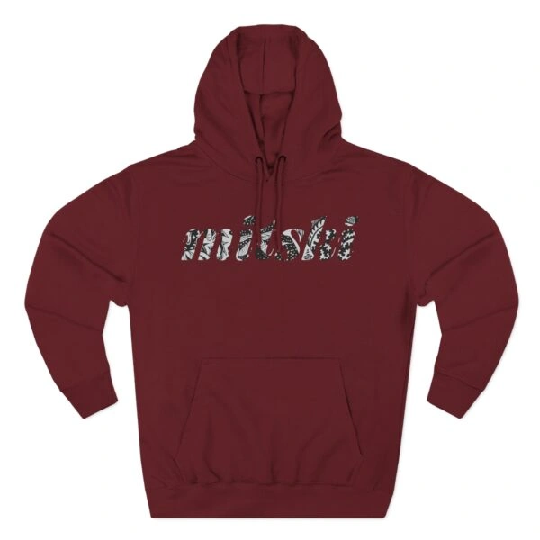 Mitski Flower Logo Three-Panel Fleece Hoodie Burgundy