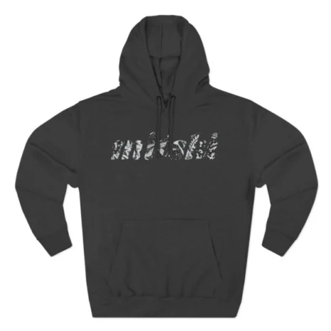 Mitski Flower Logo Three-Panel Fleece Hoodie Charcoal Heather Mitski Flower Logo Three-Panel Fleece Hoodie Charcoal Heather