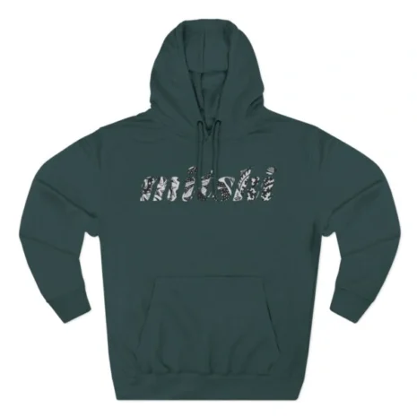 Mitski Flower Logo Three-Panel Fleece Hoodie Sports Green Mitski Flower Logo Three-Panel Fleece Hoodie Sports Green