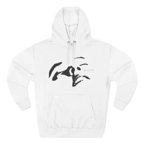 Mitski Flower Logo Three-Panel Fleece Hoodie White Mitski Flower Logo Three-Panel Fleece Hoodie White