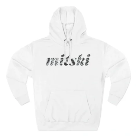 Mitski Flower Logo Three-Panel Fleece Hoodie White Mitski Flower Logo Three-Panel Fleece Hoodie White