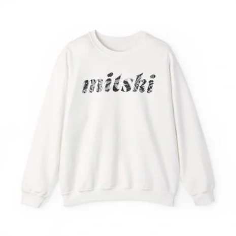 Mitski Flower Logo Unisex Heavy Blend™ Crewneck Sweatshirt White Mitski Flower Logo Unisex Heavy Blend™ Crewneck Sweatshirt White