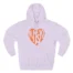 Mitski Heart Three-Panel Fleece Hoodie Lilac