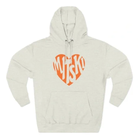 Mitski Heart Three-Panel Fleece Hoodie Oatmeal Heather Mitski Heart Three-Panel Fleece Hoodie Oatmeal Heather