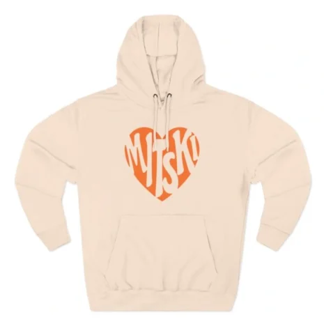 Mitski Heart Three-Panel Fleece Hoodie Pale Pink