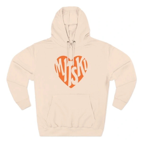 Mitski Heart Three-Panel Fleece Hoodie Pale Pink