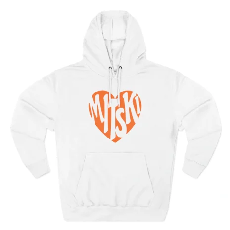 Mitski Heart Three-Panel Fleece Hoodie White Mitski Heart Three-Panel Fleece Hoodie White
