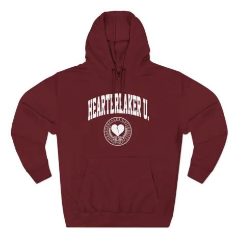 Mitski Heartbreaker University Three-Panel Fleece Hoodie Burgundy Mitski Heartbreaker University Three-Panel Fleece Hoodie Burgundy