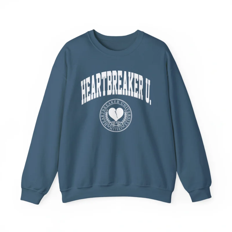 Mitski Heartbreaker University Unisex Heavy Blend™ Crewneck Sweatshirt Indigo Blue