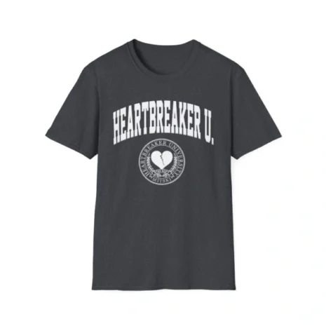 Mitski Heartbreaker University Unisex Softstyle T-Shirt Dark Heather Grey Mitski Heartbreaker University Unisex Softstyle T-Shirt Dark Heather Grey