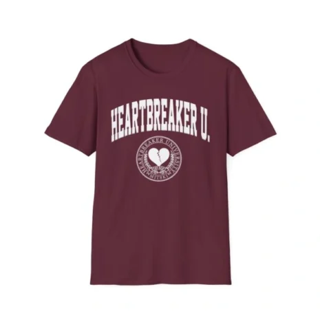 Mitski Heartbreaker University Unisex Softstyle T-Shirt Maroon Mitski Heartbreaker University Unisex Softstyle T-Shirt Maroon