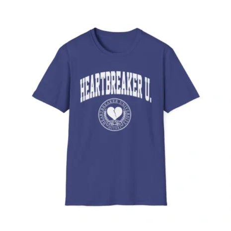 Mitski Heartbreaker University Unisex Softstyle T-Shirt Metro Blue Mitski Heartbreaker University Unisex Softstyle T-Shirt Metro Blue